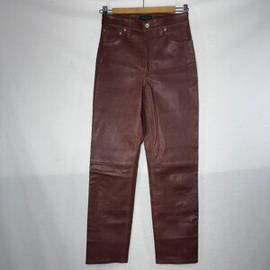 Rag & Bone Paneled Brown Leather Pant
